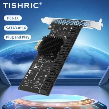 TISHRIC PCIE3. 0 1x İla 16 Port SATA3. 0 III Genişleme Kartı PCIE SATA Denetleyici Adaptörü PCI Express Çarpan 6Gbps Kartlara Ekle