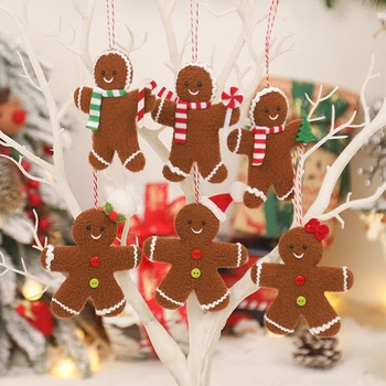 3 adet Zencefilli Kurabiye Adam Kolye Noel Ağacı Süsleri için Sevimli Zencefilli Kurabiye Asılı Takılar Noel Süsler Yeni Yıl Çocuklar Hediye