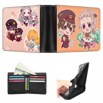 Anime Tuvalet bağlı Hanako-kun Logo Butik küçük cüzdan Yeni Kartlar Çanta Erkek Kız Çift Kat Cüzdan