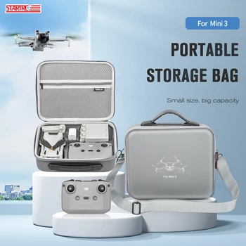 STARTRC DJI Mini 3 PU omuzdan askili çanta Su geçirmez Taşınabilir Çanta Depolama Taşıma Çantaları DJI RC / RC-N1 Drone Aksesuarları