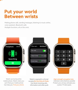 HK8 Ultra akıllı saat Amoled Ekran Yüksek Yenileme Hızı NFC Smartwatch Spor Pusula Oyunu Ultra akıllı bilezik Bluetooth Telefon