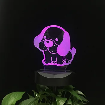 Köpek 3D LED Gece Lambası Güneş Enerjili Hayvan Su Geçirmez Peyzaj Aydınlatma Açık bahçe lambası Yolu Geçit Yard Dropship
