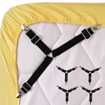 4 adet Ayarlanabilir Üçgen Elastik Jartiyer Tutucu Kemer yatak çarşafı Bağlantı Elemanları Yatak Kapakları kanepe yastığı Askısı Klip Ev Gadget