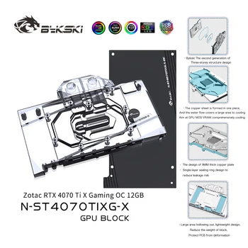 Bykski GPU Su Soğutma Bloğu, ZOTAC GeForce RTX 4070 Ti Kıyamet OC Grafik Kartı Sıvı Soğutucu, N-ST4070TIXG-X