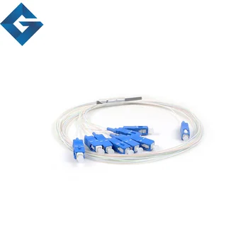 5 / ADET Yüksek kalite 1x8 SC / UPC 0.9 MM Tek modlu PLC Splitter Fiber Optik ayırıcılar Mavi