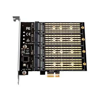 Madencilik PCIE M2 Adaptörü PCI Express X1 4 Port B Anahtar M. 2 NGFF SATA SSD Adaptörü PCI-E Adaptörü Genişleme Yükseltici Kart