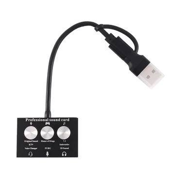 Tip-C USB Harici Ses Kartı Canlı Oyun K Şarkı USB Ses 3.5 mm Mikrofon Ses Adaptörü Ses Kartı