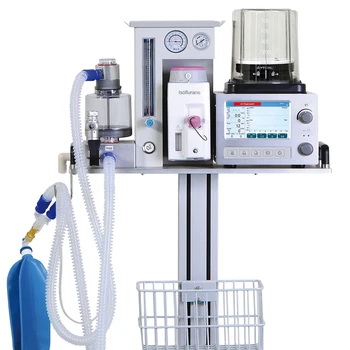 CE onaylı PJ-DH6B 7 inç veteriner anestezi sistemi ventilatör klinik anestezi istasyonu hayvan pet solunum makinesi