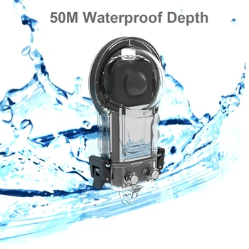 Spor Kamera Dalış Durumda su geçirmez muhafaza Koruyucu Kılıf Sualtı 50M Silikon lens kapağı için Insta360 X3 Eylem Kamera
