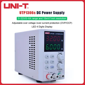 UNI - T UTP1306S Ayarlanabilir Anahtarlama DC Güç Kaynağı 32V 6A Dijital Voltaj Regülatörü Güç Kaynağı ile Timsah Klip