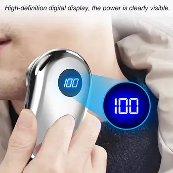 Erkek Elektrikli Tıraş Makinesi Cep Taşınabilir Elektrikli Tıraş Makinesi Saç Kesme Tıraş Makinesi Erkekler için LCD Şarj Edilebilir Mini Tıraş Adam İçin
