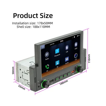 1 Din Evrensel Araba Radyo 6.2 İnç MP5 Multimedya Oynatıcı Autostereo Android Carplay MirrorLink Bluetooth Kamera ile F170C