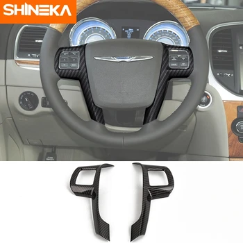 SHINEKA ABS Karbon Fiber İç direksiyon Dekorasyon Kapak Aksesuarları Chrysler 300 için/300C 2010 2011 2012 2013 2014