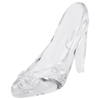 Kristal Ayakkabı Cam doğum günü hediyesi Ev Dekor Külkedisi yüksek topuklu ayakkabılar Düğün Ayakkabı Figürler Minyatürleri Süs