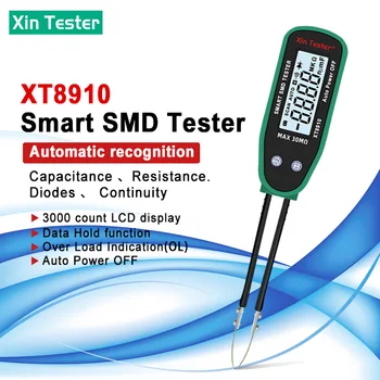 Xın Test Cihazı XT8910 3000 sayım Akıllı SMD Test Cihazı Kapasite Direnci Diyot Süreklilik Tanıma Testi Klip