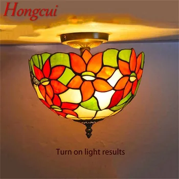 Hongcui Tiffany tavan ışık çağdaş yaratıcı lambası fikstür LED ev oturma yemek odası için