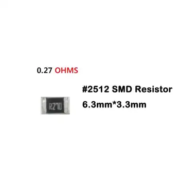 50 adet R270 0.27 Ω ohm #2512 SMD Direnci 6.3 mm * 3.3 mm