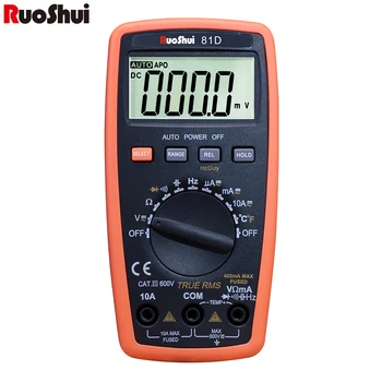 RuoShui 81D Mini Dijital Multimetre 3999 Sayımlar True RMS Sıcaklık Kapasitesi Frekans Diyot Test Cihazı Otomatik Aralığı Multimetro