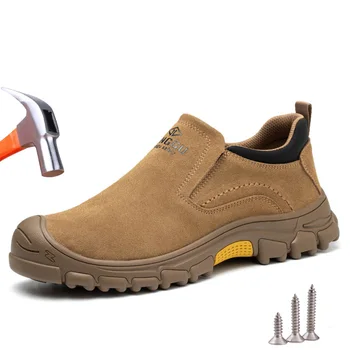 YUPINJIA Kaynakçı Iş Güvenliği Ayakkabıları Erkekler Eğitmenler Çelik Burunlu Ayakkabı Nefes Yıkılmaz Kevlar Astarı Koruyucu Güvenlik Botları