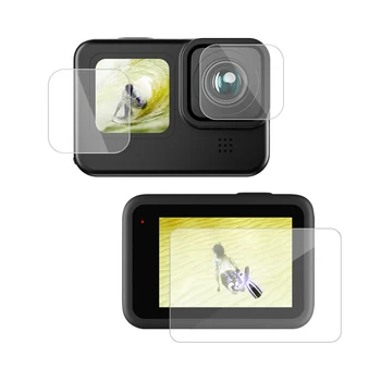 TELESIN 3 ADET/6 adet Temperli Cam Ekran Koruyucu Kapak GoPro Hero11 10 9 Siyah Lens Koruma koruyucu film Aksesuarları
