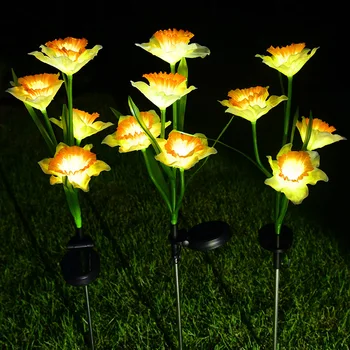 Led Solar lamba nergis lamba yapay çiçek açık avlu dekorasyon manzara