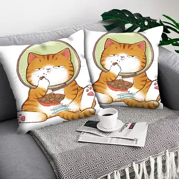 Karikatür evcil hayvan yastığı Kapak Kanepe Ev Dekor Yastık Örtüsü Polyester Yastık Örtüsü Komik Sevimli Kedi minder örtüsü