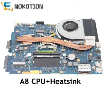 NOKOTION 69N0MIM10C04 ASUS K55N K55DE K55DR K55N K55D Laptop Anakart HD7520G + HD7400M GPU İle A8 CPU + Soğutucu fan