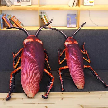 Yaratıcı Simülasyon Hamamböceği Yastıkları 3D Baskı Hamamböceği peluş oyuncak Böcek Yastık minder oyuncak Çocuklar İçin doğum günü hediyesi