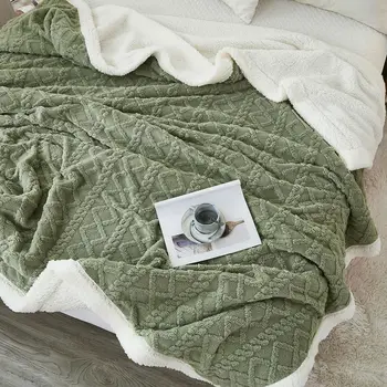 7 Renkler Kış Kalın Battaniye Sıcak Yün Battaniye Yumuşak Atmak kanepe kılıfı Yatak Örtüsü Çift Taraflı Düz Renk Yatak Örtüsü