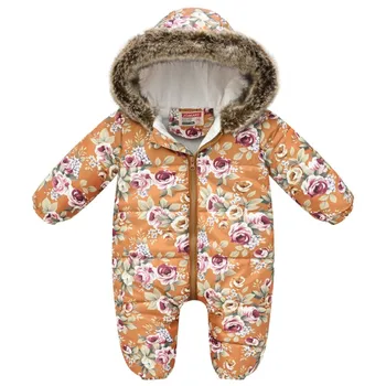 Sonbahar Kış Newobrn Bebek Tulum Bebek Kız Çiçek Karikatür Tulumlar Polar Astarlı Çocuk Tulumları Çocuk Bebek Giyim