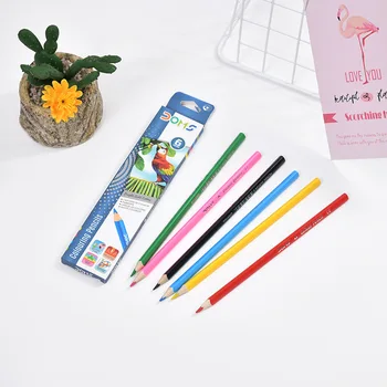 Çocuklar Ve İlkokul Öğrencileri 6 Renkli Kurşun Takım Elbise Boyama Kroki Temel Sanat Renkli Kalem Suda Çözünür Dolum Renkli Kalem