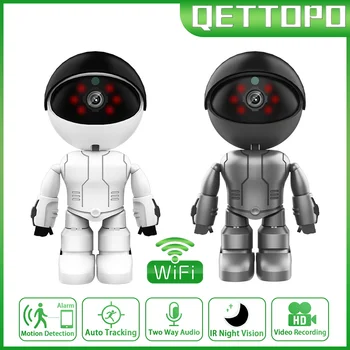 Qettopo 5MP Robot PTZ Wifi IP Kamera Kapalı Video gözetim kameraları Wifi Akıllı Ev AI İnsan Algılama Kablosuz güvenlik kamerası