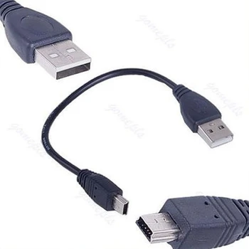 Yeni USB Kısa 2.0 A Erkek Mini 5 Pin B Veri şarj kablosu kordon Adaptörü