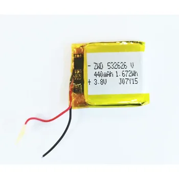 Banggood 3.7 V 440 mAh 532626 Lipo Polimer Lityum Şarj Edilebilir li-ion pil İçin GPS led ışık Oyuncak akıllı bluetooth saat Kulaklık