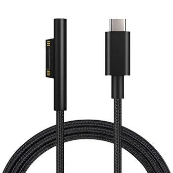 Perakende Naylon Örgülü USB-C şarj kablosu Yüzey Pro 6/5/4/3 Yüzey Dizüstü 1.5 M 45W 15V PD Güç uzatma kablosu