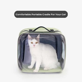 Arabası İle evcil hayvan taşıyıcı, Serbestçe Nefes Seyahat evcil hayvan taşıyıcı, Açık Kedi Sandık, Kedi Kulübesi tekerlekli çanta Taşınabilir