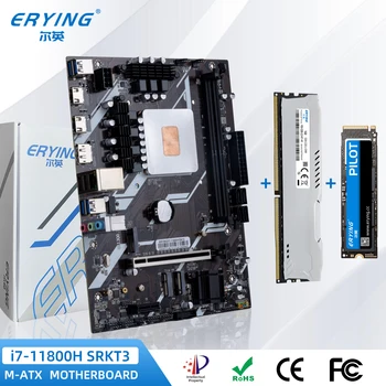 ERYING i7 Kiti Oyun PC anakart CPU ile 11th Çekirdek NO ES 2.2 GHz( Resmi İ7 11800H) + RAM 16GB 3200M + 512GB SSD NVMe M. 2