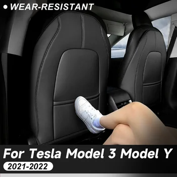2 adet Koltuk Geri Araba Anti Kick ped koruyucu İç Çocuk Anti Kirli Ped Deri Dekorasyon Tesla Modeli 3 model Y
