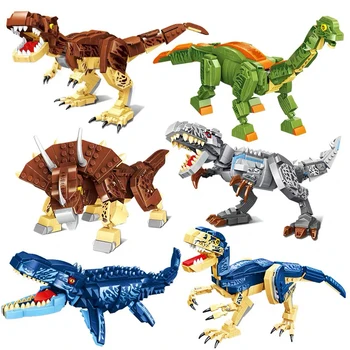 Jurassic Dünya Parkı Dinozor Yapı Taşı Yaratıcı Uzman Tyrannosaurus Rex Triceratops Monte Model Tuğla Çocuk Oyuncak MOC