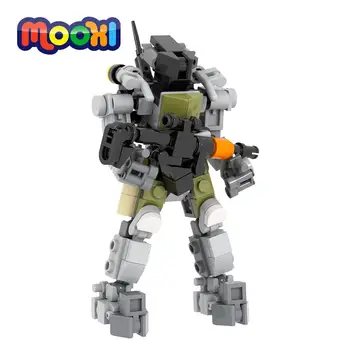 MOOXI Insansı Mecha Robot Silah Silah Modeli Blok eğitici oyuncak Çocuk Hediye Için Yapı Tuğla Parçaları Birleştirin MOC1206