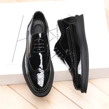 Erkek deri ayakkabı Oxford Ayakkabı Moda Brogue erkek ayakkabısı Resmi Elbise Ayakkabı Erkekler için Rahat Ofis Parti Ayakkabı