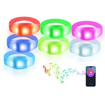 En iyi fiyat Glow Bilezikler Aydınlık Flaş Ses Kontrollü Bileklik Pulsera Para Eventos LED Ses Reaktif Bilezik