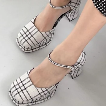 Platform Topuklu Mary Jane Ayakkabı Basit Lolita Ayakkabı Siyah platform ayakkabılar Öğrenci Koleji Tatlı Orta Topuk kadın Tek ayakkabı