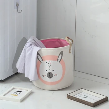 Ev kumaş saklama çantası Pamuk Keten çamaşır sepeti Organizatör Kirli Giysiler için Pamuk Hayvan Karikatür Baskı Oyuncaklar Organizatör