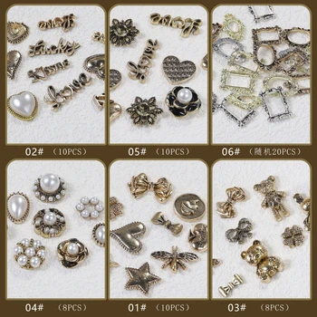 3D Tırnak Takılar Flatback Tırnak Mücevherleri Moda Büyük Tırnak Dekorasyon Kiti Tırnak Sanat için E74C