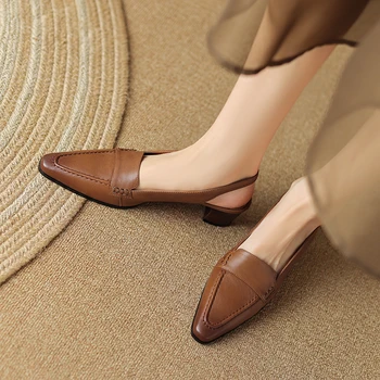 2023 yeni moda Kadın sandalet doğal deri 22-25cm inek derisi + domuz derisi + sheepskinfull deri Retro geri döngü kadın yaz ayakkabı