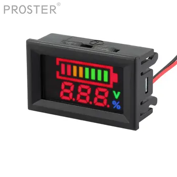 Proster 12V Kurşun Pil Göstergesi Pil Kapasitesi LED Test Voltmetre Şarj Seviyesi Göstergesi Kurşun Monitör