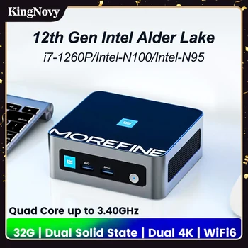 Daha ince Mini PC 13th Gen Intel i5 1340P i7 1260P N100 DDR4 NVME WıFı6 Çift HDMI2. 0 4 * USB3. 2 Cep Mini Oyun pc bilgisayar