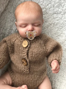 NPK 19 inç Yeniden Doğmuş Bebek Bebek Rosalie Yenidoğan Bebek Boyutu El Yapımı 3D Cilt Boyalı Saç Görünür Damarlar Sanat Bebek Gerçek Resim