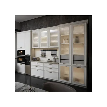 Yeni mutfak üniteleri seti modern dolap çalkalayıcı tarzı beyaz mutfak dolapları